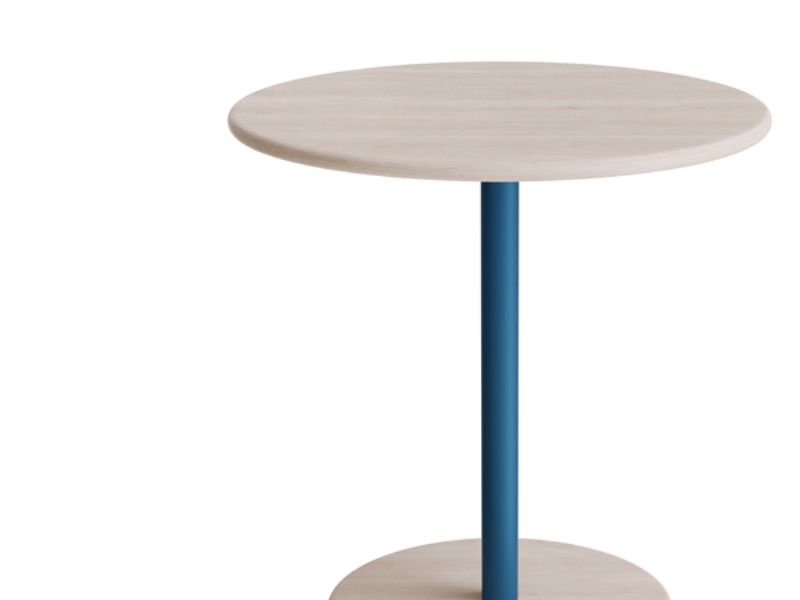 Bord Donut Ø700 mm, höjd 720 mm, vitpigment. ask på azurblått underrede | Möbler - Bord - Kontorsbord | GameStuff