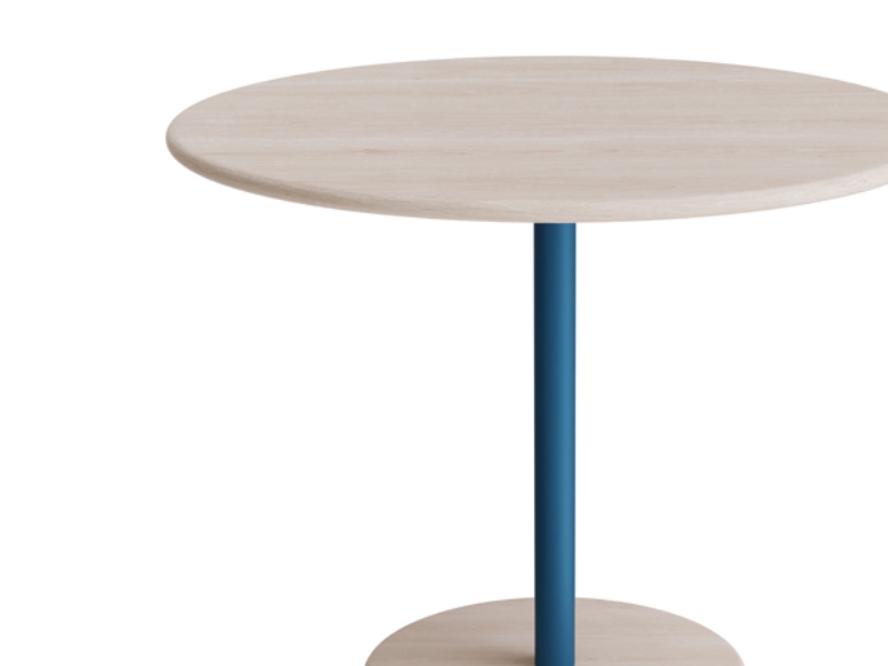 Donut-bord, Ø900 mm, höjd 720 mm, vitpigmenterad ask på azurblått stativ | Möbler - Bord - Kontorsbord | GameStuff