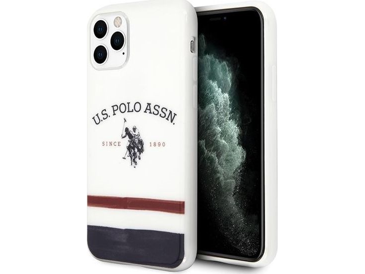 Dėklas „Us Polo Assn“ „Us Polo“ Ushcn65pcstrb „Iphone 11 Pro Maxbaltos Spalvos Trispalvių Raštų Kolekcija“