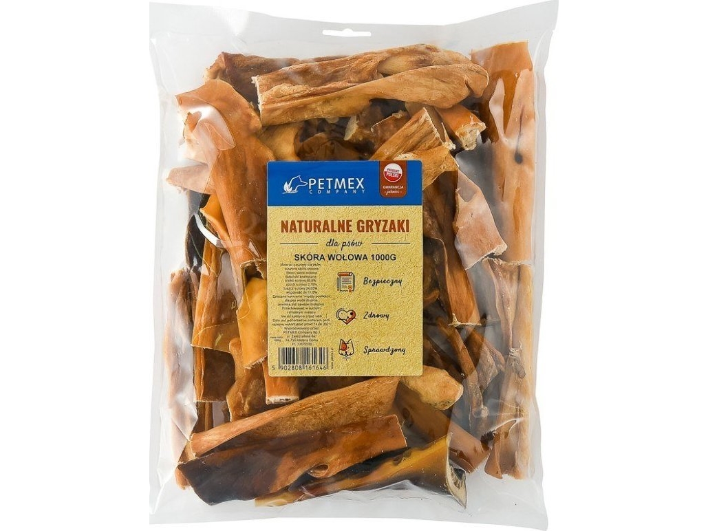 Koiran pureskeltava PETMEX naudannahka 15cm 1000g