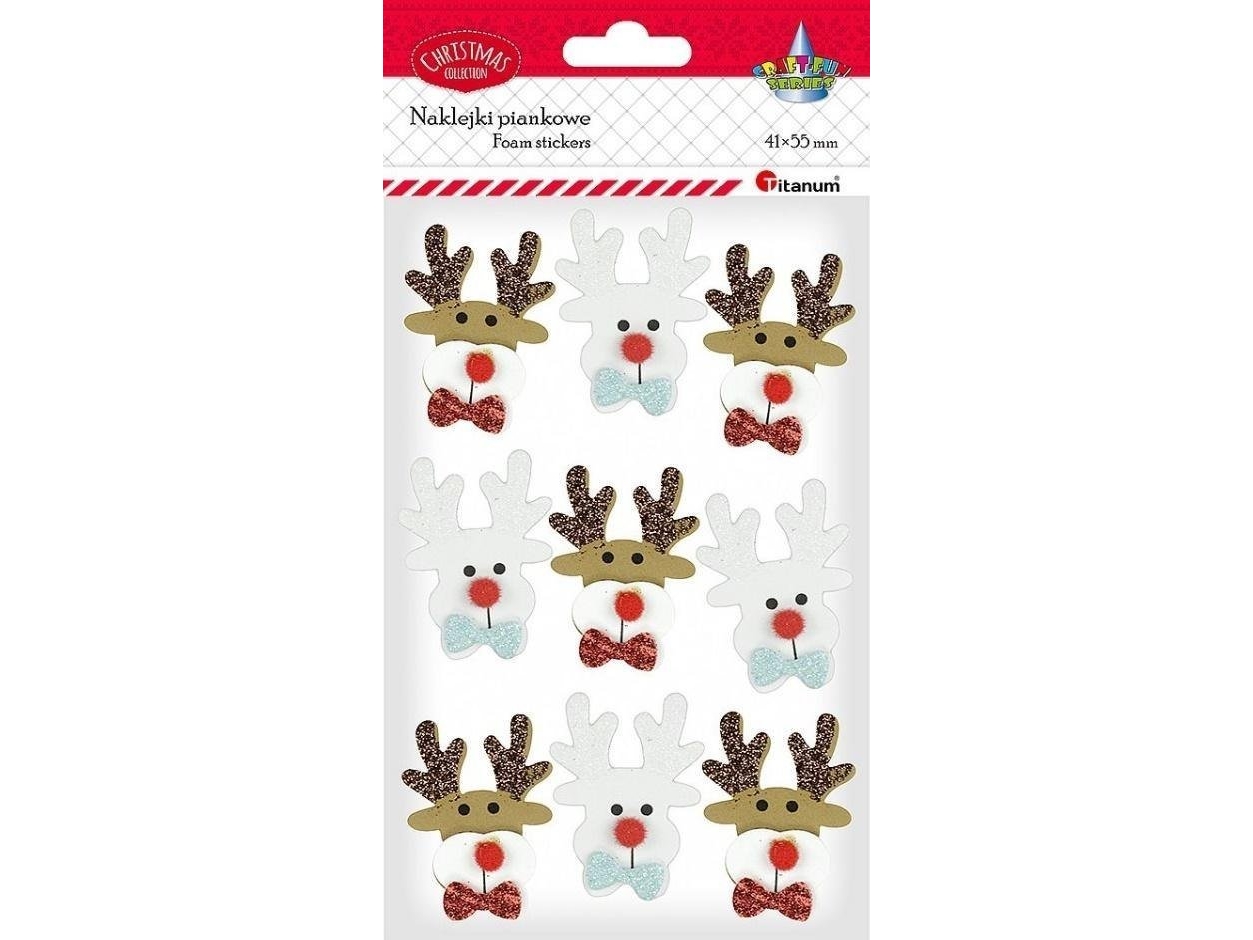 3D foam stickers reindeer head 9 pcs | N - A | GameStuff