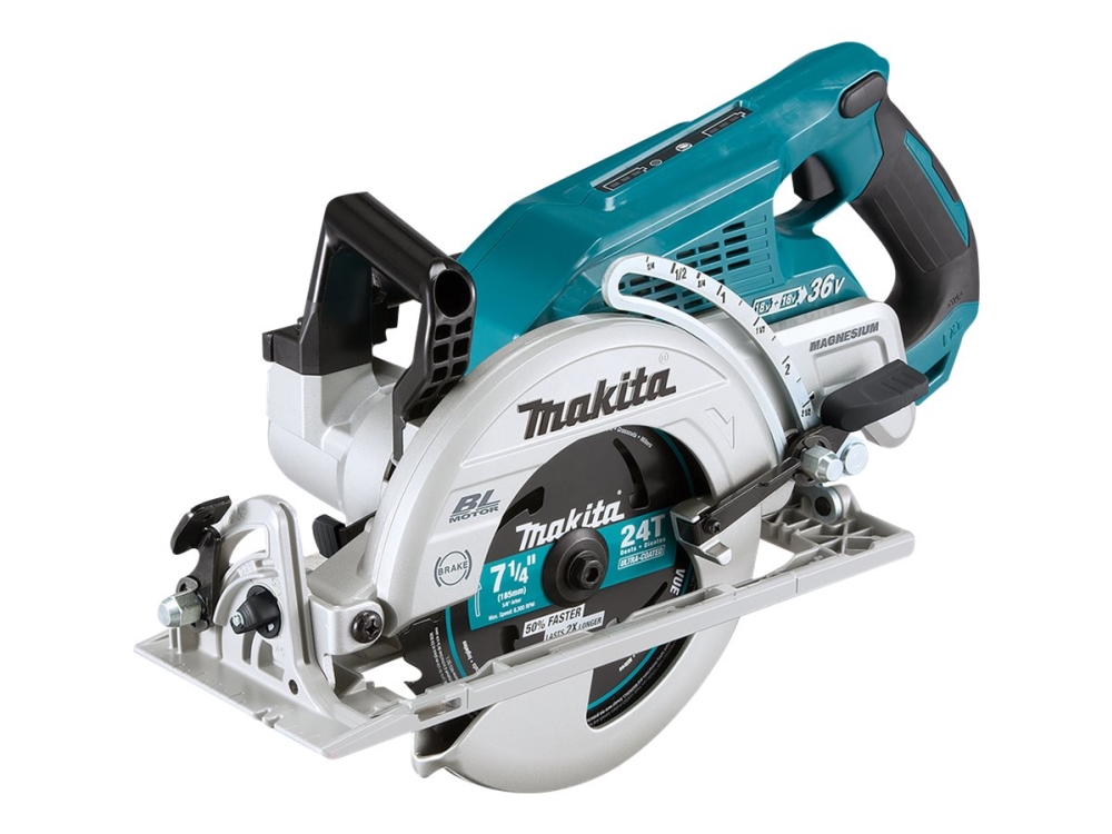 Makita DRS780Z Akumuliatorinis diskinis pjūklas, 2x18V, 65 mm, ø185x30mm, Be akumuliatorių ir kroviklio! | Elverktyg - Prof. Akku verktyg - Cirkelsåg | GameStuff
