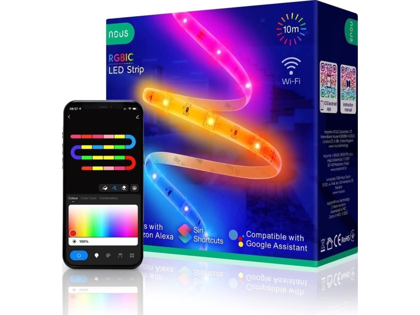 Nous Nous LED-remsa F5 RGBIC gradient (10m) | Belysning - Inomhusbelysning - Strips & Ljusband | GameStuff