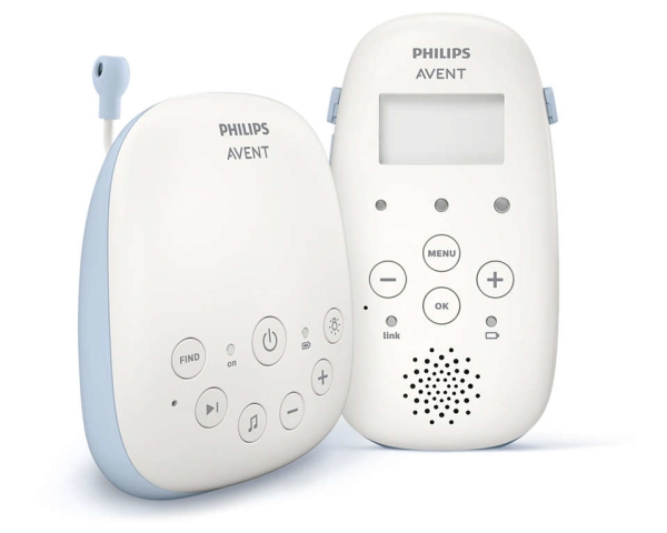 Philips Avent Scd715/52, Dect Babytelefon, 330 M, 330 M, Blå, Hvid, Batteri, Batteri
