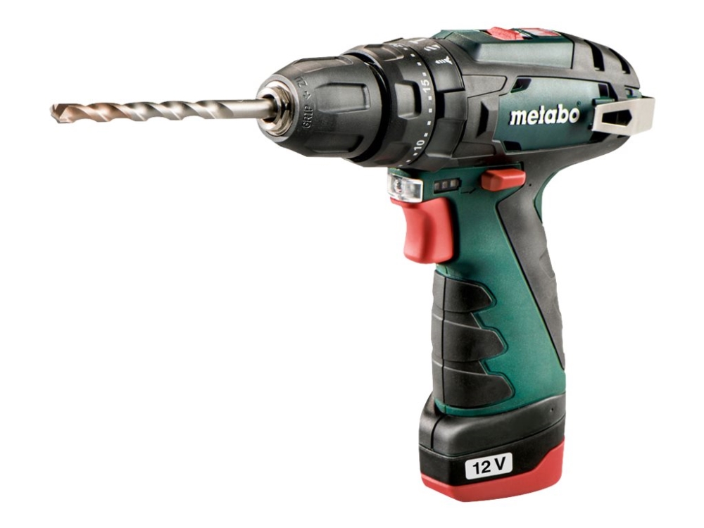 Metabo PowerMaxx SB Basic - Hammerbor/skruemaskine - ledningfri - 2-hastigheders - nøgleløs borepatron 10 mm - 34 N·m - 2 batterier - 12 V