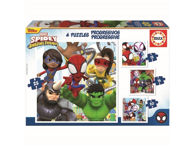 Educa 12-16-20-25 Progres. Spidey&Ampamazing Friends