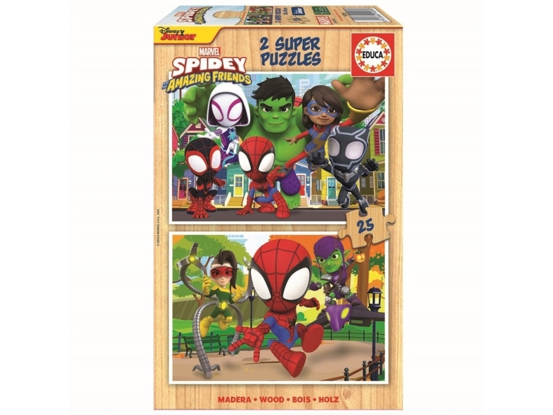 Educa 2X25 Spidey & His Amazing Friends Holz