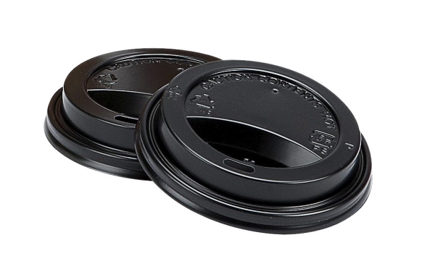 Låg T/Kaffebæger, Ps, Sort Lid High 12-16 Oz, Karton A 1000 Stk Palle 36 Kartoner, Fødevaregodkendt