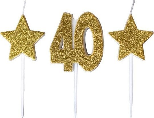 MK TRADE Fødselsdagslys med stjerner 40 SH-588-40