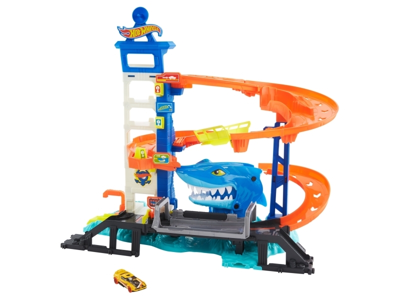 Hot Wheels City Hai-Angriff Spielset, Fahrzeug- & Schienen-Set, 4 Jahr(E), Kunststoff, Mehrfarbig