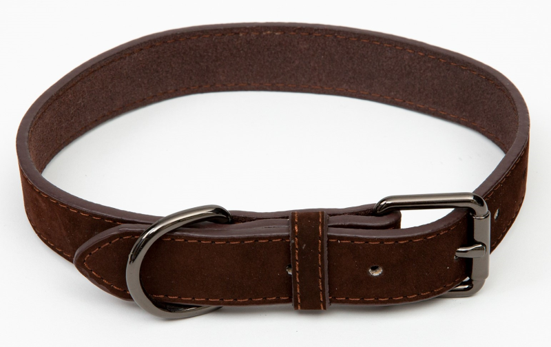 Paw Love - Hundehalsband Aus Wildleder (Groß) - Dunkelbraun