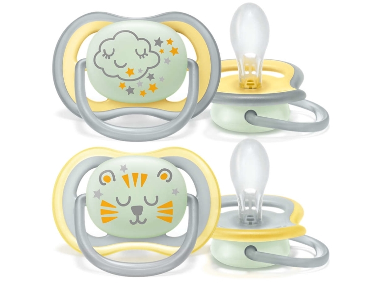 Philips AVENT Ultra air SCF376/01 sut, Nat baby sut, Ortodontisk, Silikone, Dreng/Pige, Tåler opvaskemaskine, 2 stk