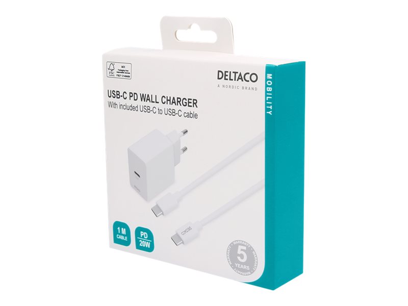 Deltaco Usbc-Ac146, Drinnen, Gleichstrom, 12 V, 1 M, Weiß