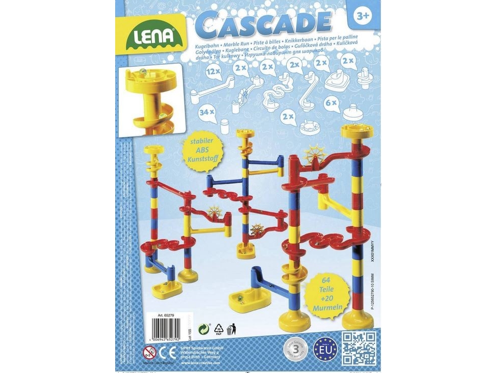 Lena Cascade Knikkerbaan KIGA, 3 vuosi/vuosia, Muovi, Monivärinen