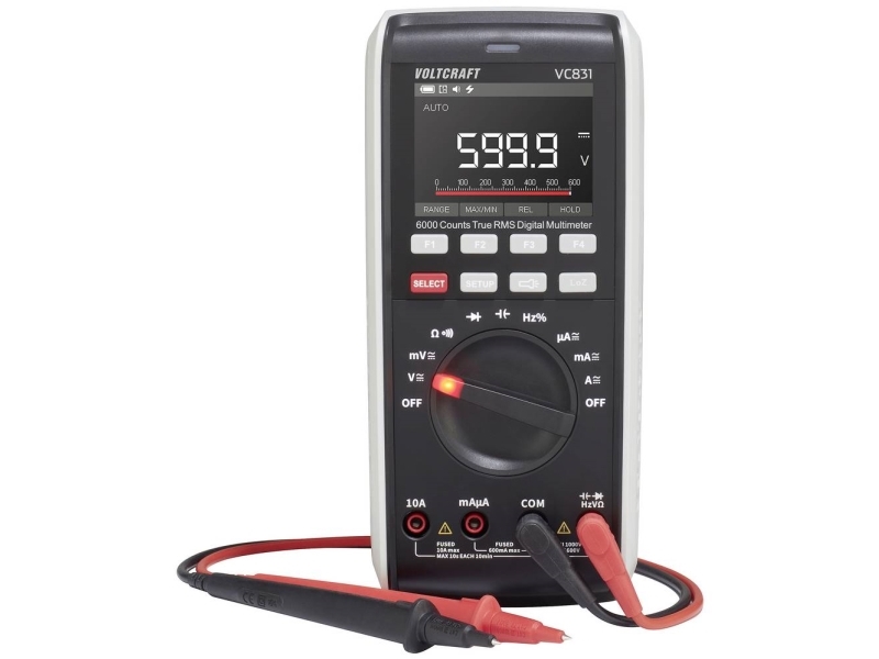 Voltcraft Vc831 Hånd-Multimeter Kalibreret (Iso) Digital #####Loz Cat Iii 1000 V, Cat Iv 600 V Visning (Counts): 6000