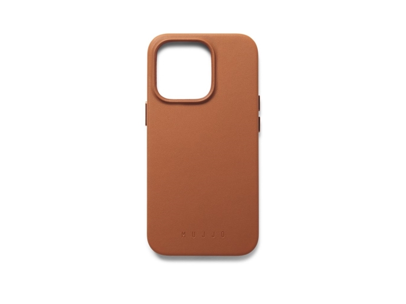 Leather iPhone 14 cases from MUJJO with metal buttons