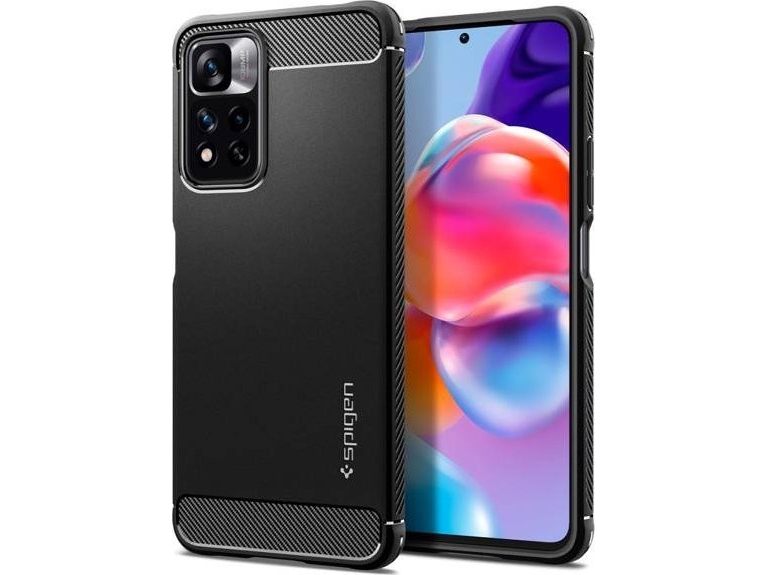 Spigen Rugged Armor Skydd Xiaomi Poco X4 Nfc / Xiaomi 11i Hypercharge 5g / Xiaomi 11i 5g / Redmi Note 11 Pro 5g 16 9 Cm 6.67  " Svart