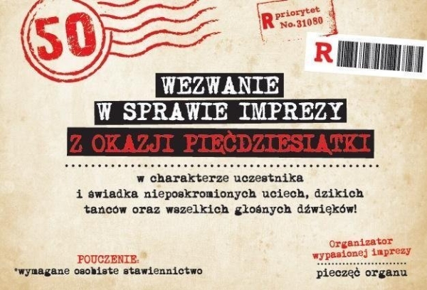 Fødselsdagsinvitation 50 Za-107 (10 Stk.)