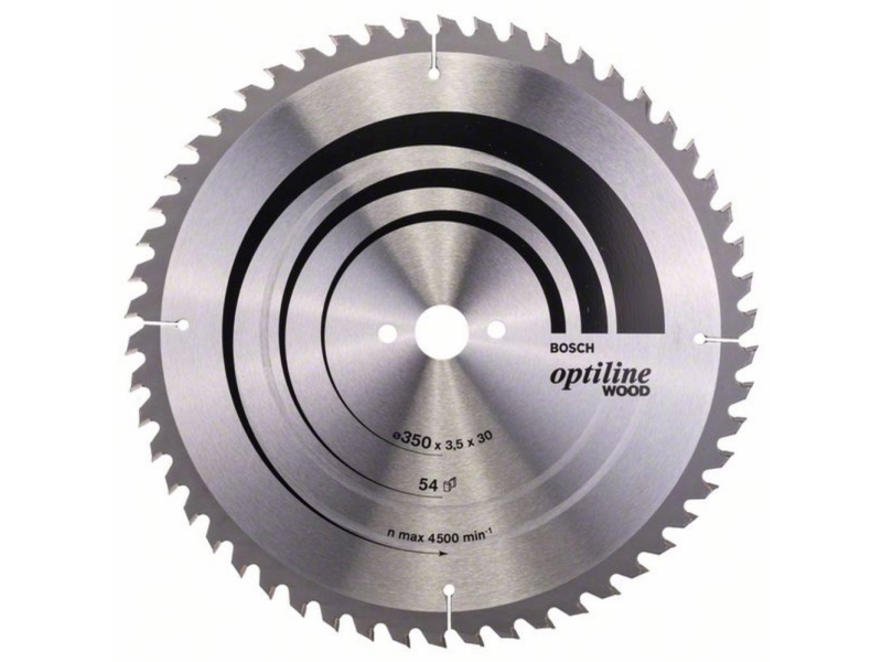 Rundsavklinge til træ Bosch Optiline Wood 350 × 30 mm, 54 tænder, 3,5 mm