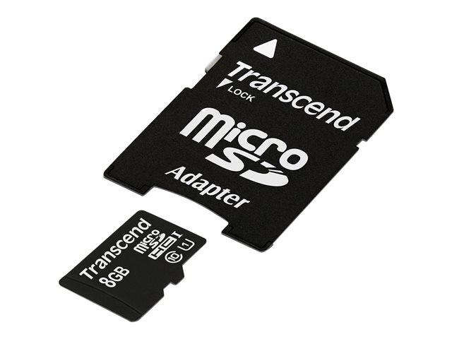 Transcend Premium - Flash-Speicherkarte (Microsdhc-Zu-Sd-Adapter Enthalten) - 8 Gb - Uhs Klasse 1 / Klasse10 - 300X - Microsdhc Uhs-I