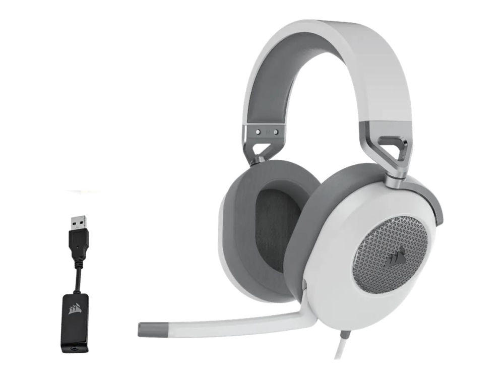 Corsair Gaming Hs65 Surround - Headset - Fuld Størrelse - Kablet - 3,5 Mm Jackstik - Hvid