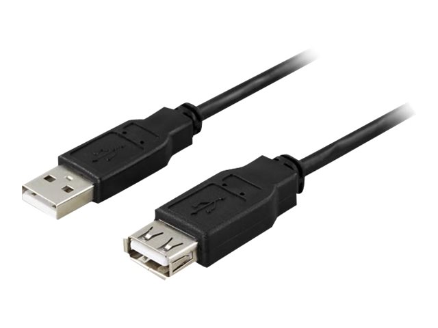 Deltaco Usb2-12S, 2 M, Usb A, Usb A, Usb 2.0, Männlich/Weiblich, Schwarz