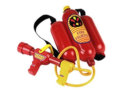 Theo Klein Fireman''s Water Sprayer, Net Bag + Header Card