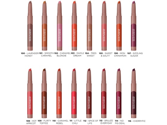 L'oreal Paris Infallible Very Matte Lip Crayon Lipstick Smudge Proof Nude 116 Cherryfic 1.3G