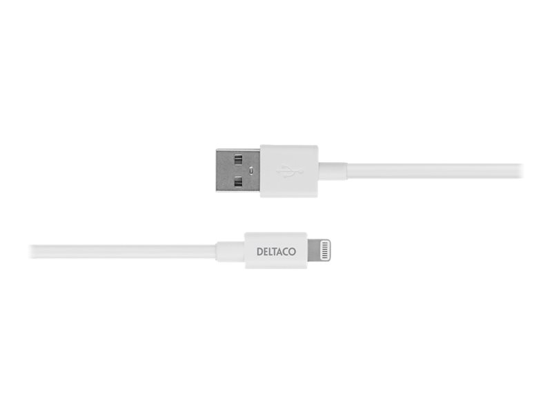 Deltaco - Lightning-Kabel - Usb Han Til Lightning Han - 50 Cm - Hvid