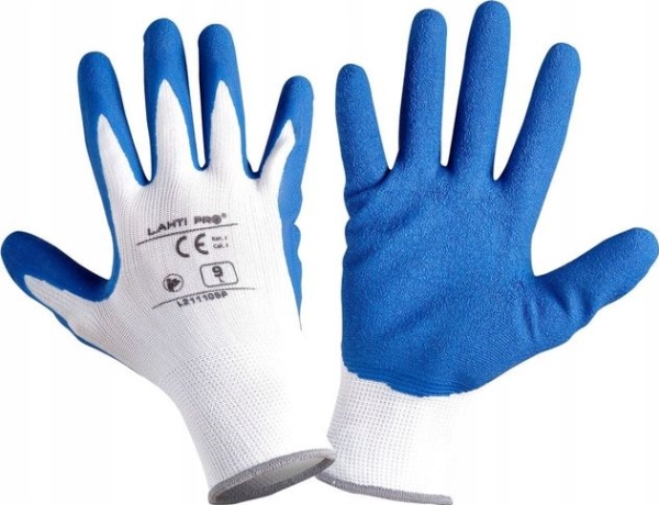 Lahti Pro Gloves Navy Blue And White 12 Pairs, "7" (L211107w)