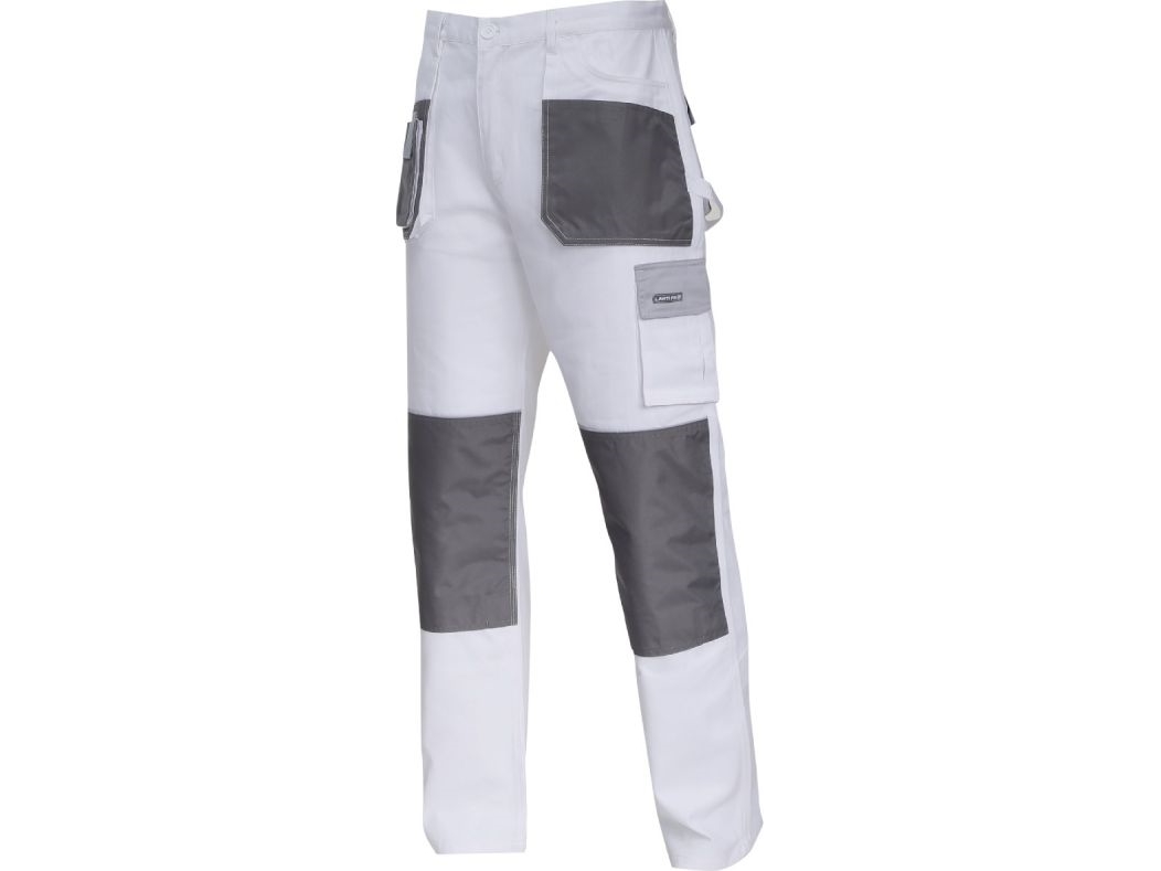 Lahti Pro Byxor Vit och grå 100% Bomull 2L/54 (L4051354) | Kläder & Säkerhet - Arbetskläder - Arbetsbyxor | GameStuff