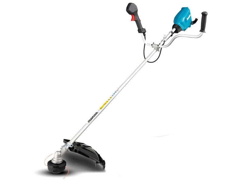 Makita DUR369APT2, Græstrimmer, Nylonlinje, D-loop håndtag, 7000 rpm, Sort, Blå, Grå, 43 cm