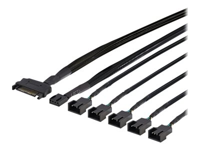 Deltaco Ssi-69, Kabelsplitter, Schwarz, Männlich/Weiblich, 4-Pin To 4-Pin Female, Sata, 20 G, Polybag