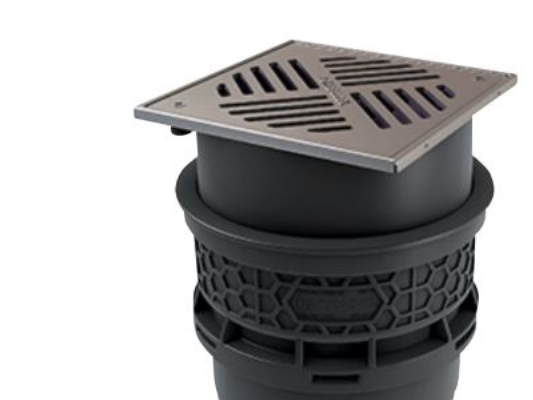 Lauridsen Kessel gulvafløb 110mm lodret udløb, m/højvandslukke, m/ 2 klapper, vandlås og rustfri ramme/rist