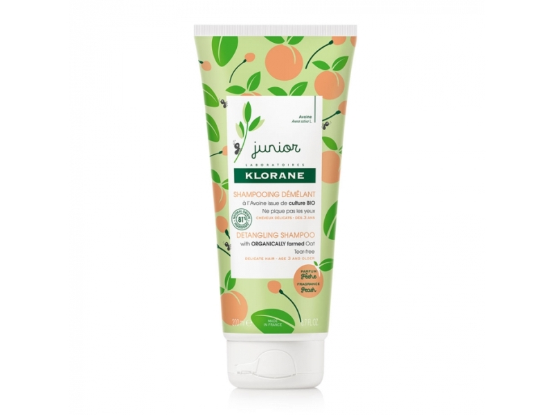 Klorane Junior Detangling Shampoo Peach 200 Ml Gentle Detangling Shampoo For Children's Delicate Hair