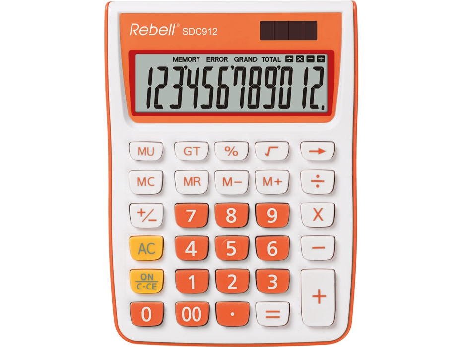 Rebell Sdc912 - Desktop - Basic - 12 Digits - 1 Lines - Baterija/Solar - Orange