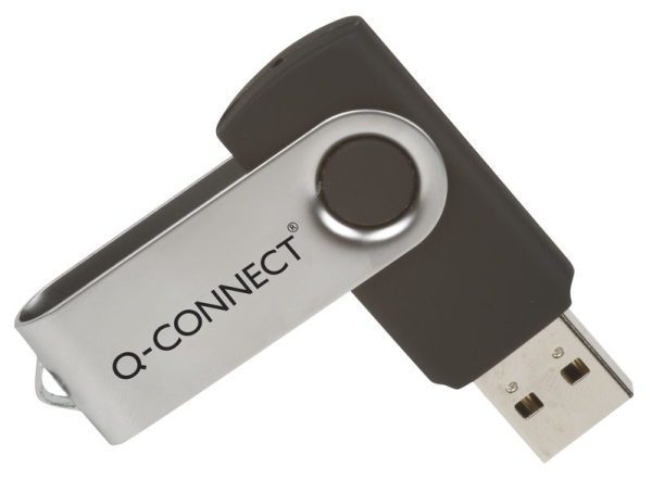 Q-Connect Kf41514, 64 Gb, Usb Type-A, 3.2 Gen 1 (3.1 Gen 1), Svirvel, Rustfrit Stål