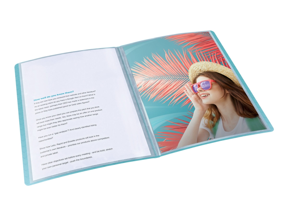 Esselte Colour'Ice - Displaybog - 80 rum - rygbredde: 25 mm - for A4 - kapacitet: 160 ark - blå