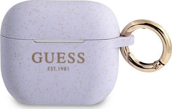 Guess Apple Airpods 3 Cover Silicone Glitter Purple