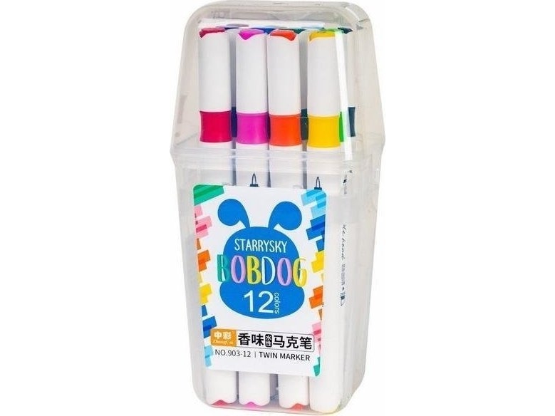 Double-sided marker Bobdog fragrance 12 colors