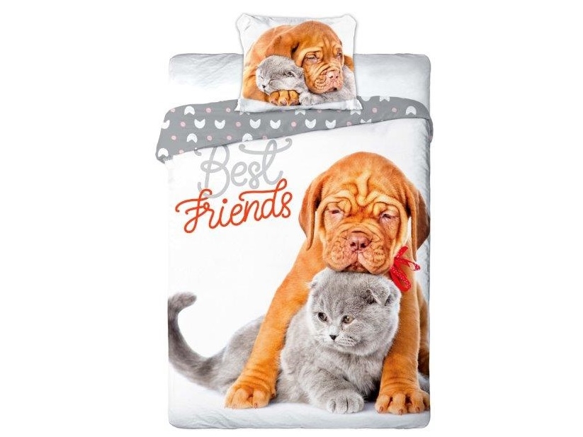 Hunde- Und Katzenbettwäsche ''Best Friends'' - 100 Prozent Baumwolle