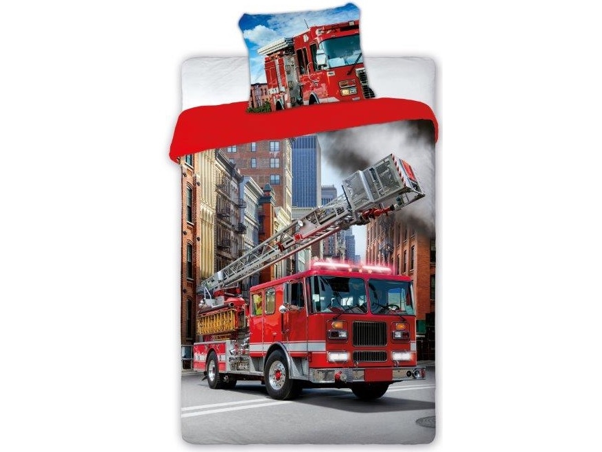 Sängkläder för brandbil 140x200 cm - 100 procent bomull | N - A | GameStuff