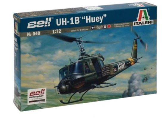 Italeri Uh - 1B Huey, 1:72, Monteringssats, Rotorfarkoster, Militärflygplan, Uh - 1B Huey, Plast