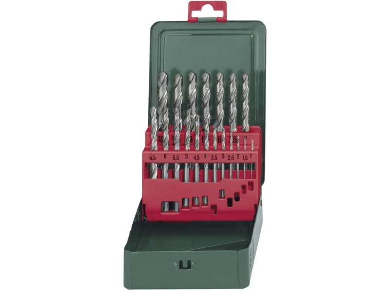 Metabo 627153000 Hss Metal-Spiralbor-Sæt Med 19 Dele 1 Mm, 1.5 Mm, 2 Mm, 2.5 Mm, 3 Mm, 3.5 Mm, 4 Mm, 4.5 Mm, 5 Mm, 5.5 Mm, 6 Mm, 6.5 Mm, 7 Mm, 7.5 Mm