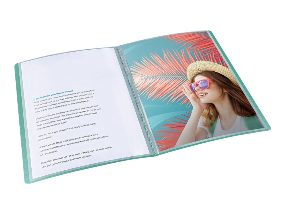 Esselte ColourIce - Visningsbok - 40 utrymmen - för A4 - kapacitet: 80 ark - grön | Arkivering - Presentationsmappar och omslag - Demomappar | GameStuff