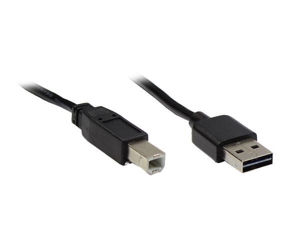 Alcasa Usb 2.0 A/B, 3M, 3 M, Usb A, Usb B, Usb 2.0, Männlich/Männlich, Schwarz