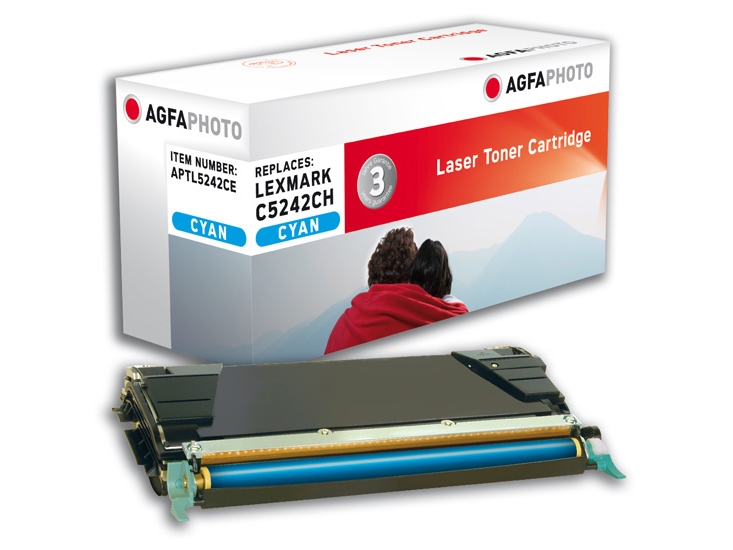 Agfaphoto - Cyan - Kompatibel - Tonerpatron (Alternativ Til: Lexmark C5242ch) - For Lexmark C524, C524dn, C524dtn, C524n, C524tn, C532dn, C532n, C534