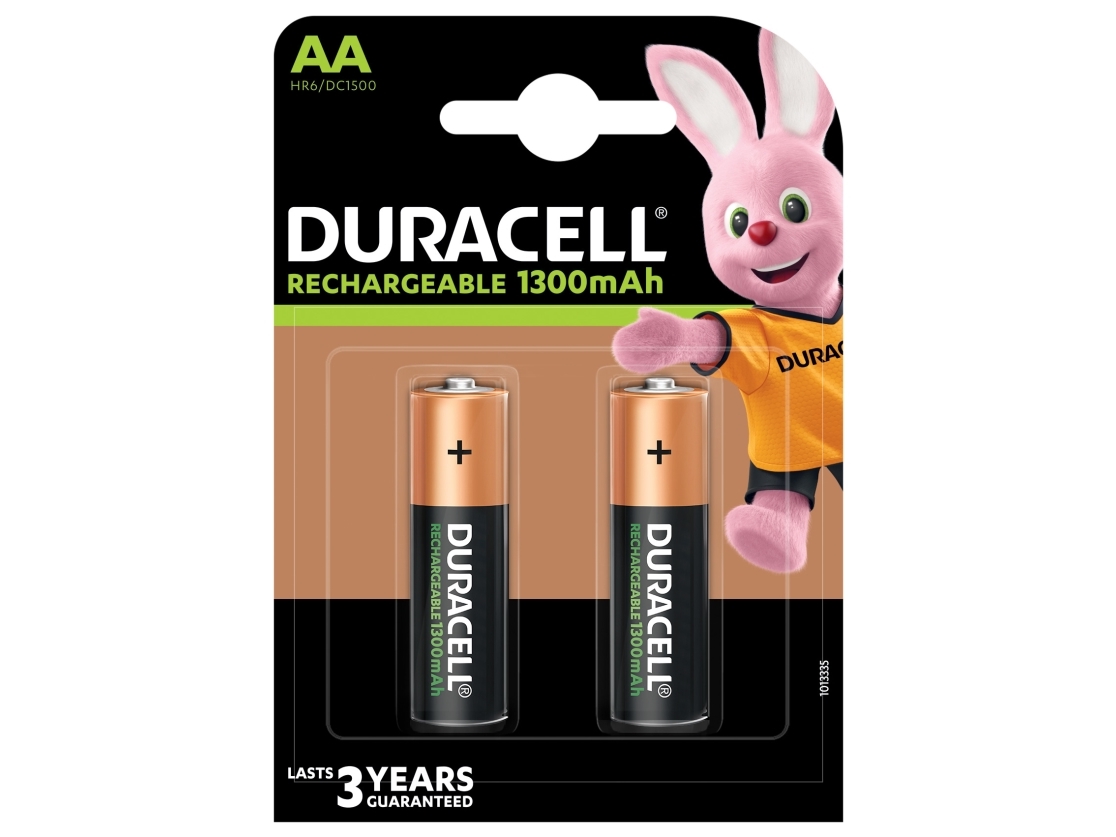 Duracell Recharge Plus Aa, Genopladeligt Batteri, Aa, Nikkel-Metalhydrid (Nimh), 1,2 V, 2 Stk, 1300 Mah