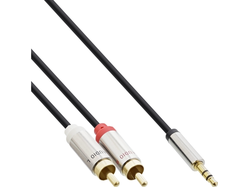 InLine 5.0m 3.5mm - 3.5mm, 3.5mm, 3.5mm, Hanstik, 2 x RCA, Hanstik, 5 m, Svart | Datortillbehör - Kablar & adaptrar - Ljudkablar | GameStuff