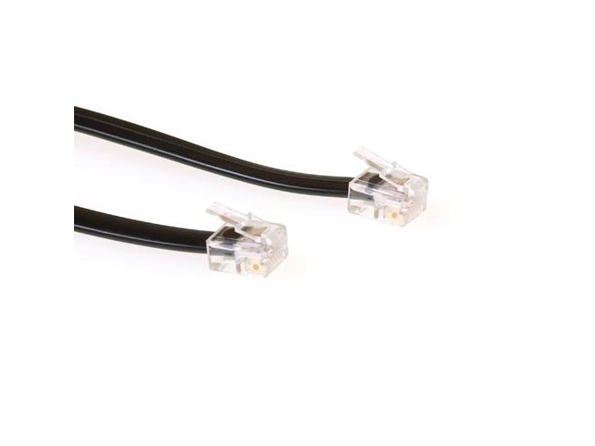 Act Modular Telephone Cable Rj-12/Rj-12, 2 M, Rj-12, Rj-12, Schwarz, Männlich, Männlich
